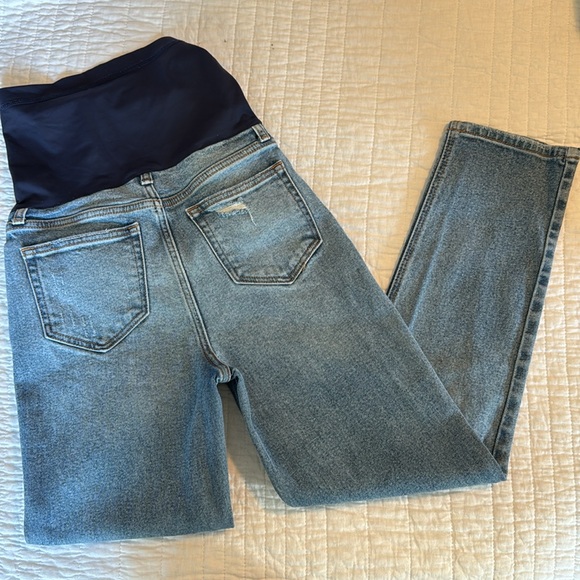 Pink blush Straight Leg Maternity Jeans - Picture 4 of 4